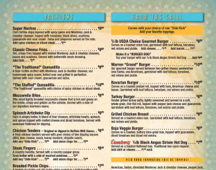 Oscar's Lounge Menu for Broken Arrow Warren Theatre